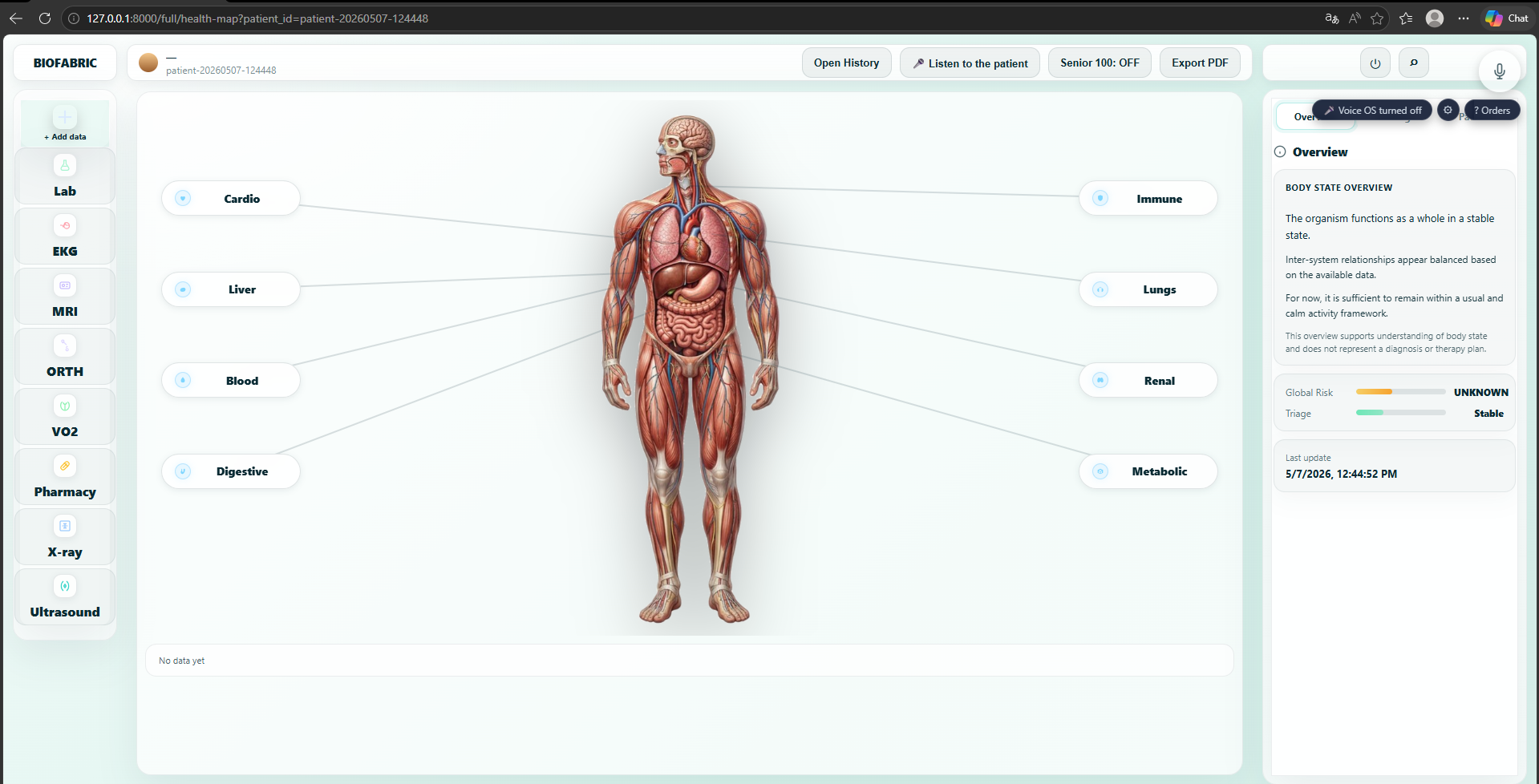 BioFabric new patient Health Map