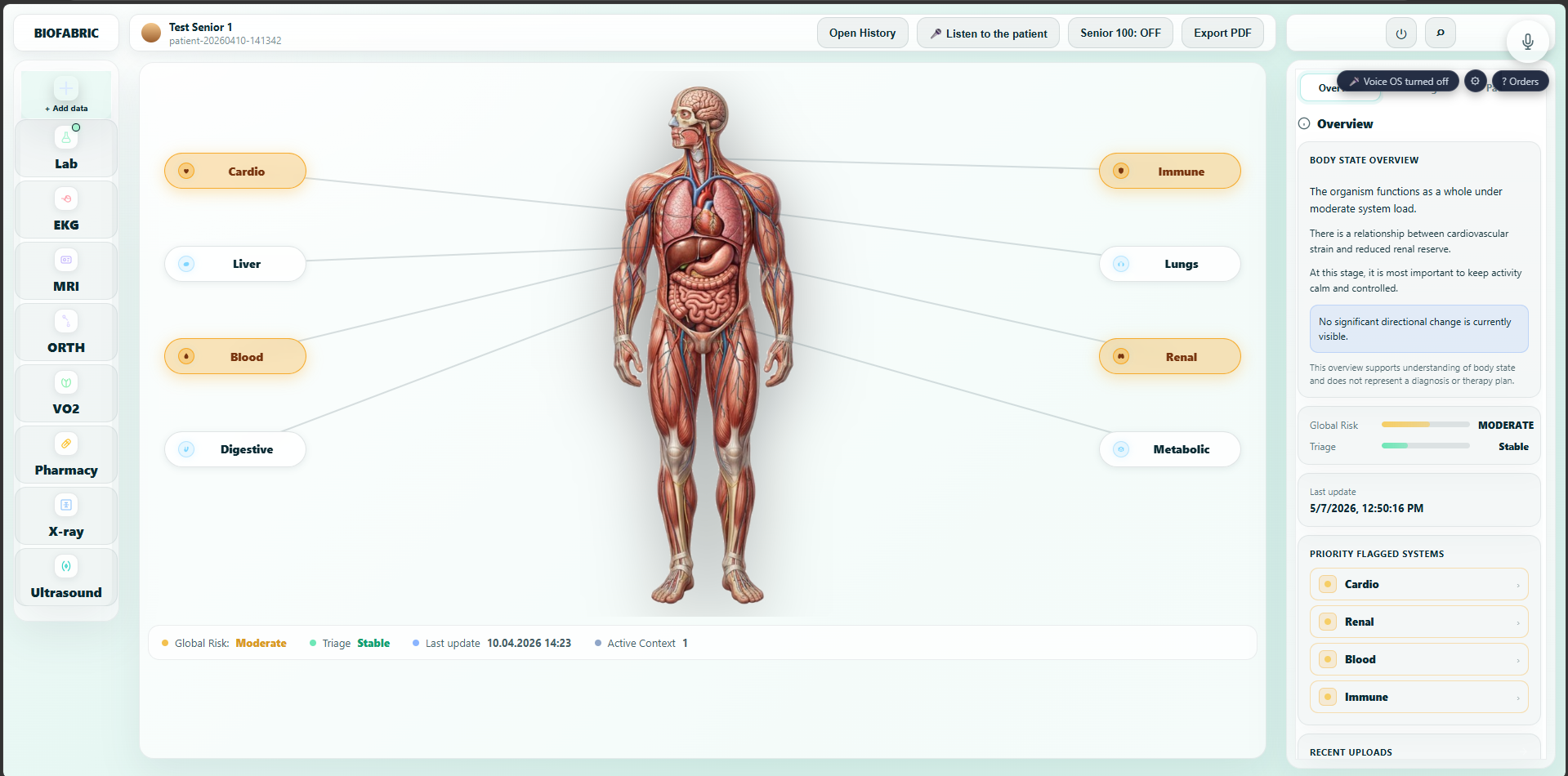 BioFabric Health Map organ system navigation workspace